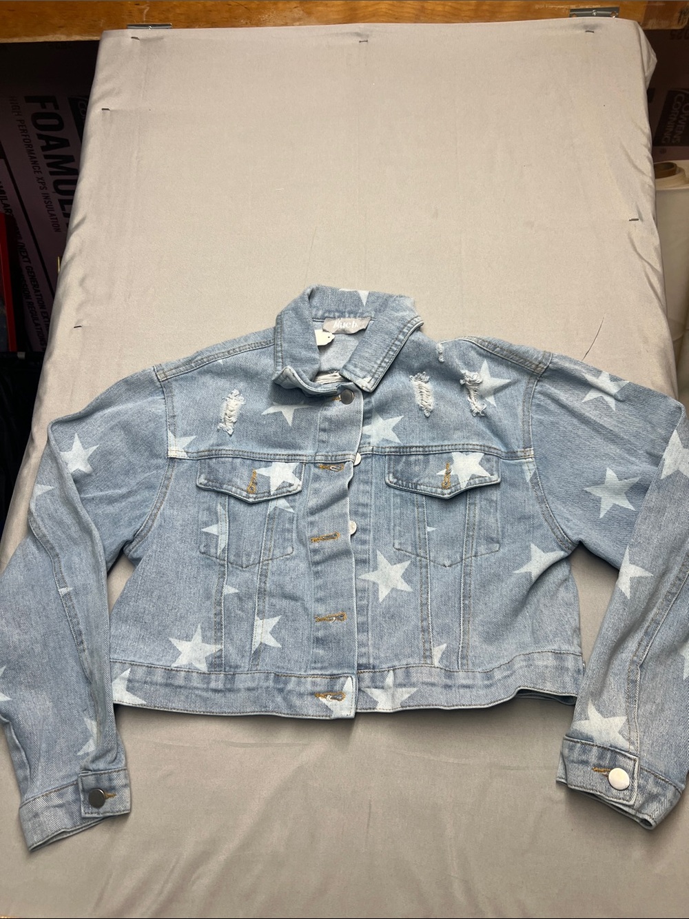 Bluebell Collection Light Blue Star-Print Denim Jacket